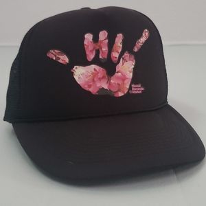 Island Snow Snapback Trucker Hat Black Shaka Pink